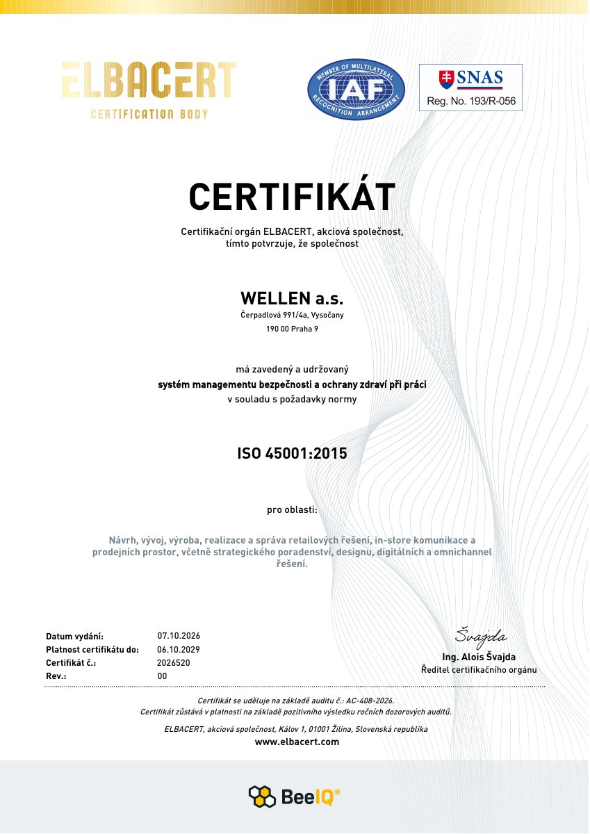 Náhled certifikátu ISO 45001