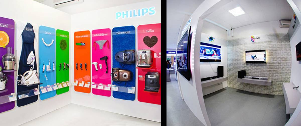 zavřít PHILIPS IN–STORE SENSORY BRANDING The brand is iconic includes hundreds of high quality domestic appliances worldwide. WELLEN was approached to a new presentation concept for the consumer electronics retailers Alza ...